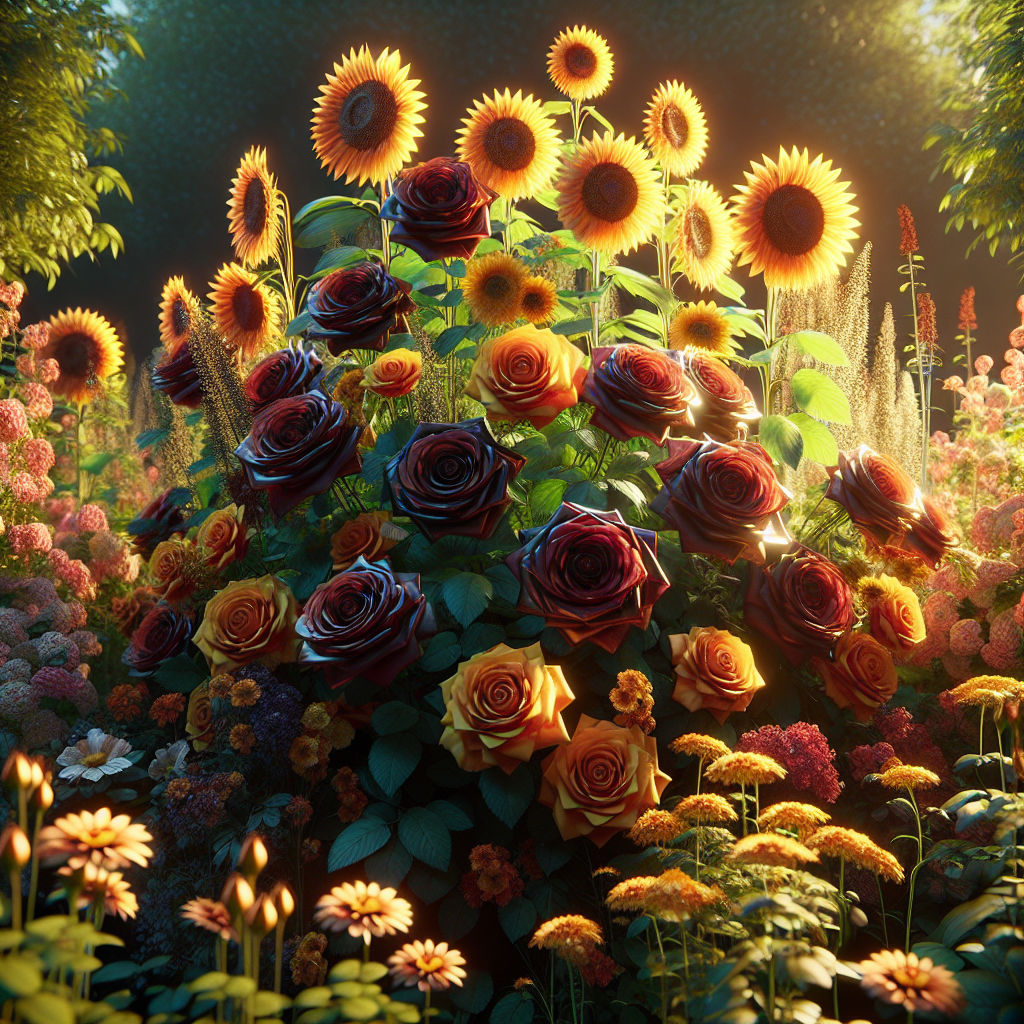 Blooming Beauty: Discover The Delightful Duo Of Sunflowers And Roses In Your Garden