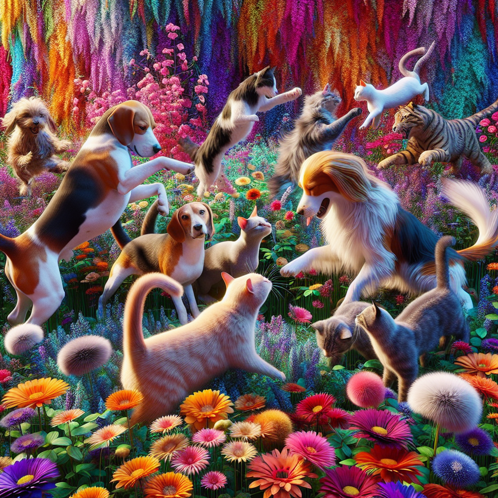 Dogs, Cats, And Flowers: A Harmonious Trio In Nature